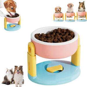 Yüksekliği Ayarlanabilir, Vantuzlu, Kedi-Köpek Mama Kabı - Pembe