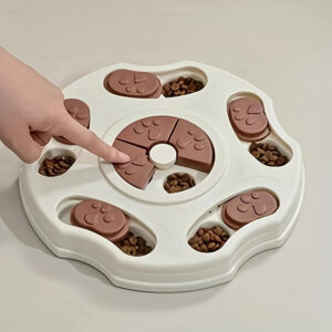 Kedi & Köpek Mama Bulmaca Oyuncağı – Yavaş Besleyici İnteraktif Gıda Dağıtıcı - Beyaz