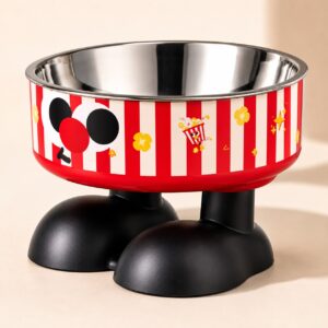 Yükseltilmiş, PopCorn Kedi ve Köpek Mama Kabı - Paslanmaz Çelik Hazneli